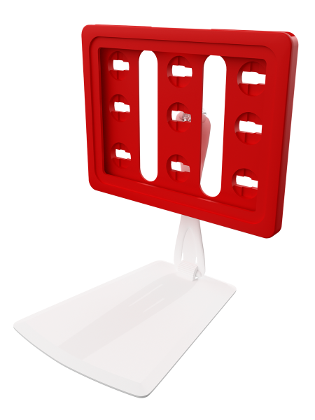 sk_Рамка ТЕХНО А7 красная, белый держатель TECHNO DELI-UNBO-SET90