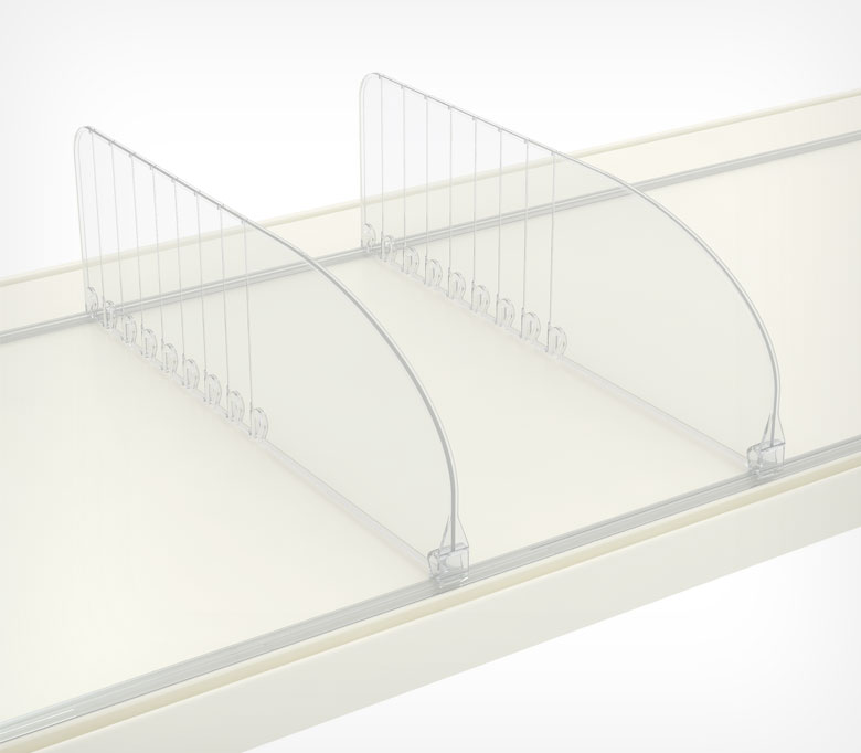 02_Разделитель пластиковый 120мм обламывающийся без ограничителя DIV120-В 385-585мм, Прозрачный