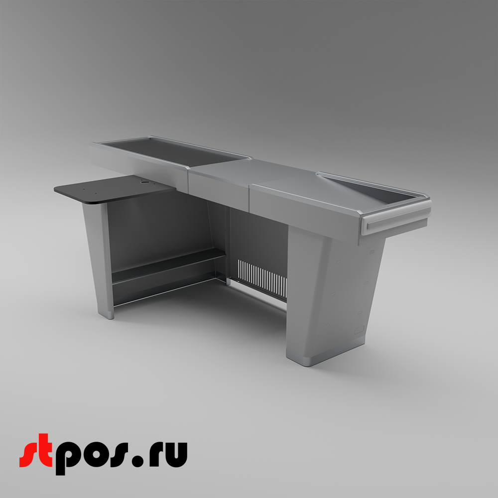 02_Кассовый бокс Stream-L-290-Т120 (тр-р120 см, шлиф. нерж., б_выр, уз_нак.), RAL9022, Серый, Левый 02_Кассовый бокс Stream-L-290-Т120 (тр-р120 см, шлиф. нерж., б_выр, уз_нак.), RAL9022, Серый, Левый