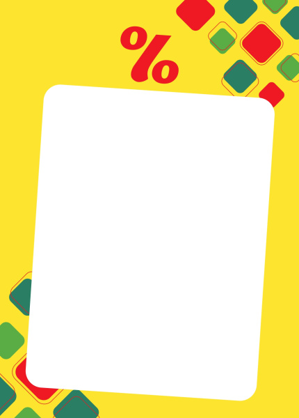 00_Вставка-выделитель ценника РОМБ в пластиковую клик-рамку  %  ПЭТ 0,5мм, желтый тон, А4