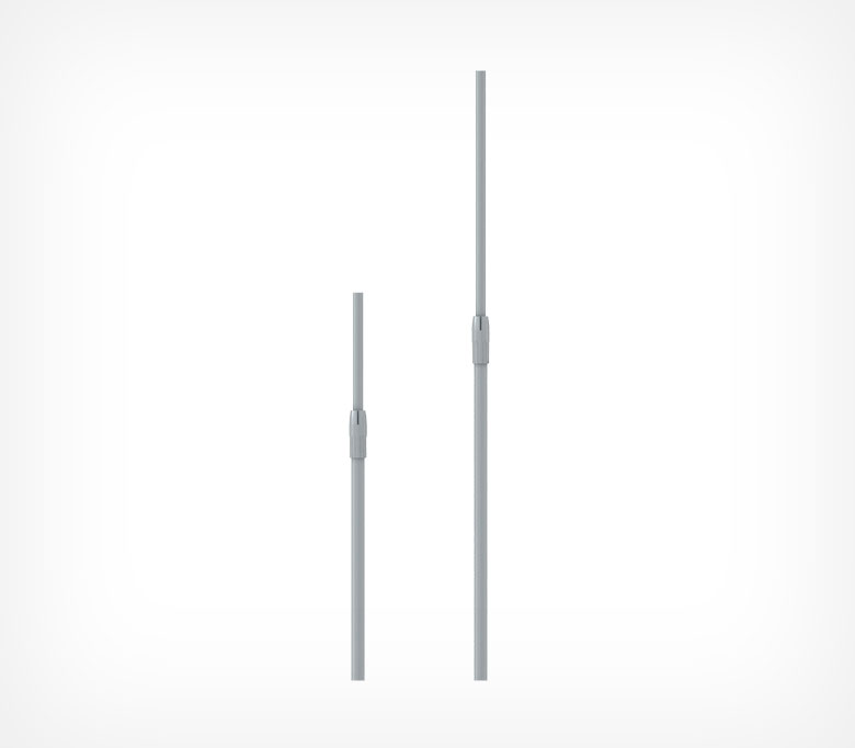 1_Трубка телескопическая пластиковая 350-550мм TEL-PL-TUBE, Серый