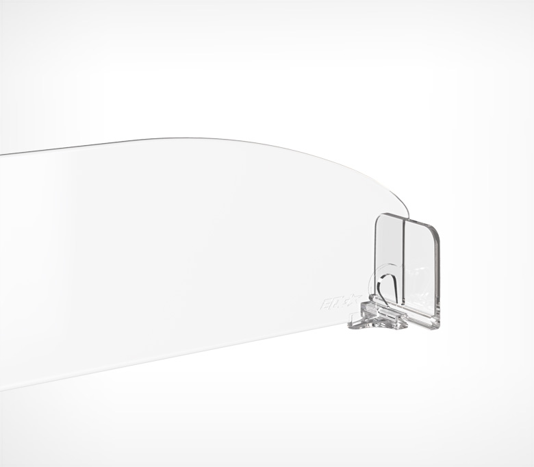 02_Разделитель пластиковый 60мм обламывающийся c передним огранич.30мм DIV60-ВТ30 285-485мм, Прозрачный