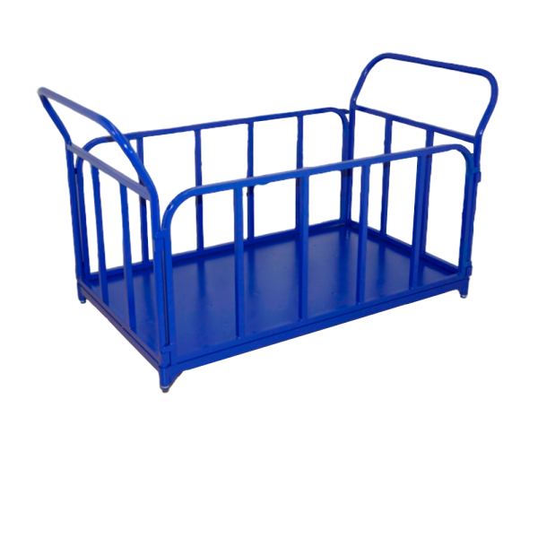 sk_Тележка платформенная с трубчатыми бортами ТБ 3, 600х100мм, до 550кг,без колес,Шагрень,RAL5002 Синий