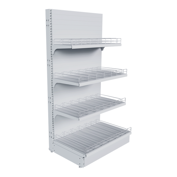 sk_НАБОР стеллаж 25 70 ГЛУХОЙ пристенный 1550х800х500 4 полоки, ограничители, разделители, ценникод