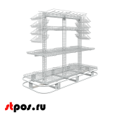 Прикассовый сетчатый модуль 600+600мм островной, RAL9006, спеццвет