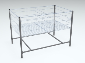 1_Манеж торговый с регулируемым дном,1200х800х850 мм, цинк