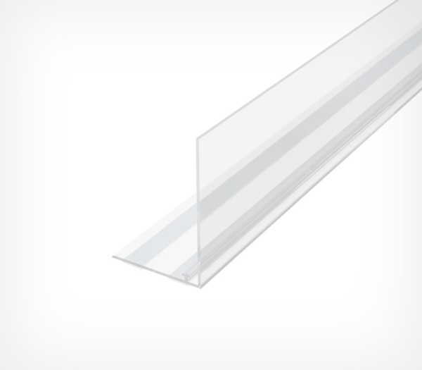 01_Пластиковый передний ограничитель высотой 80 мм с Т-профилем L-RAIL80 вспененный скотч 1330мм