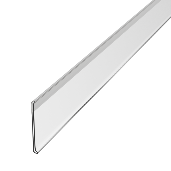 sk_Ценникодержатель полочный самоклеящийся DBR39 длина 1330 мм, со скотчем TF6, Прозрачный