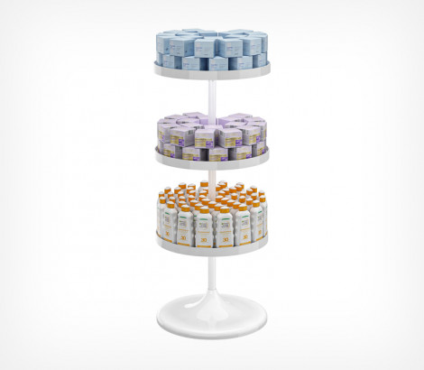 02_Дисплей UNIBOWL-RX-3, 3 пластиковые полки, Белый