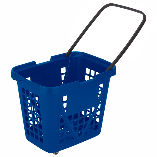 1_Корзина-тележка пластиковая 4 колеса 80л  XXL, Синий