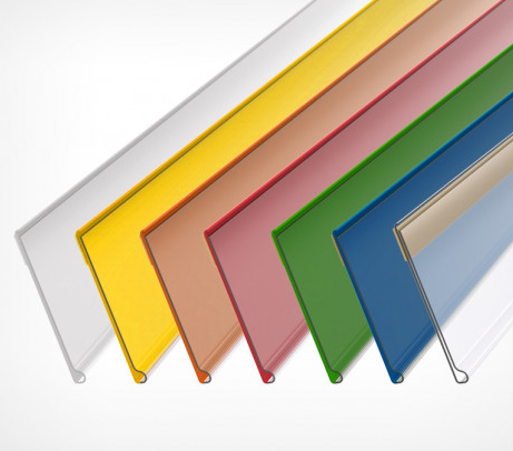 02_Ценникодержатель полочный самоклеящийся DBR39, длина 1000мм, ВСПЕНЕННЫЙ СКОТЧ, СИНИЙ