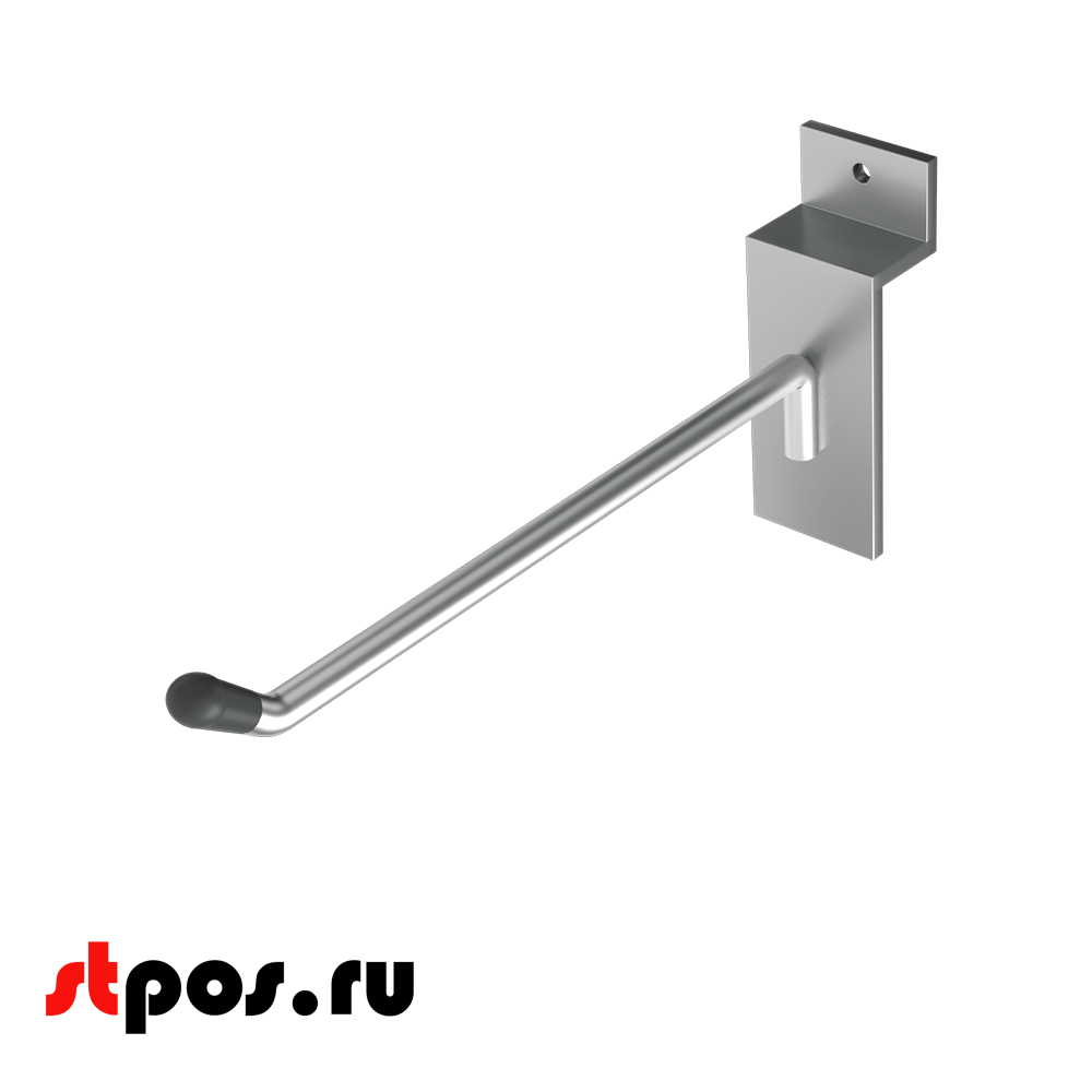 00_Крючок для экономпанели одинарный 150мм, d6, хром, УСИЛЕННЫЙ