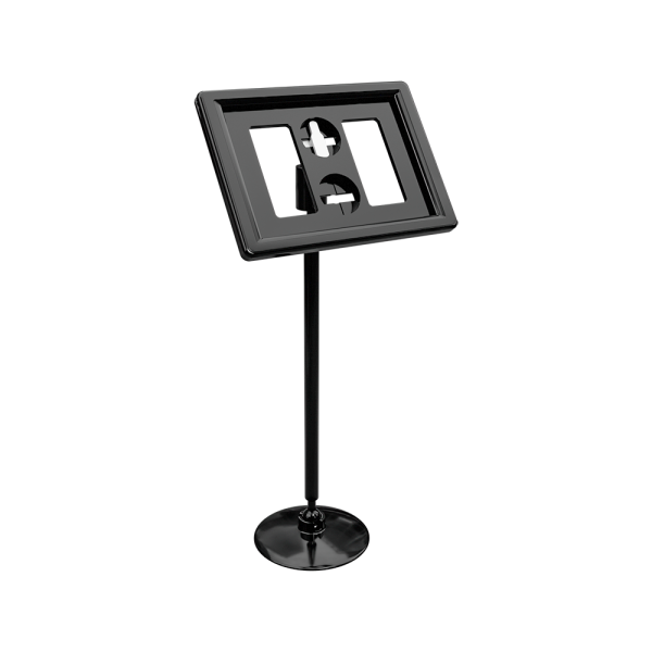 sk_Рамка ТЕХНО А8 черная, черный держатель TECHNO ROUND BASE-VL 50мм, ножка 100мм