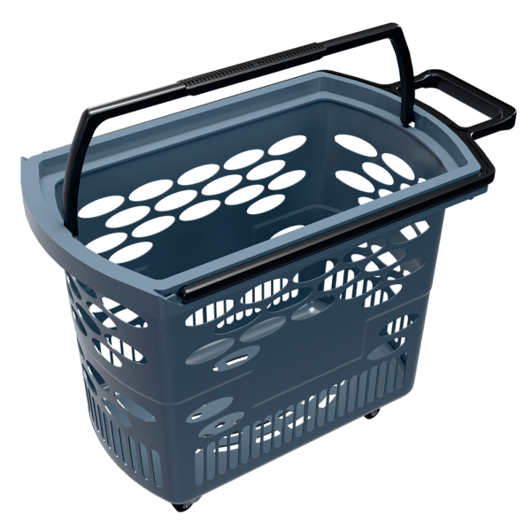 sk_Корзина тележка пластиковая 4 колеса 38л BASKET-38, Серый