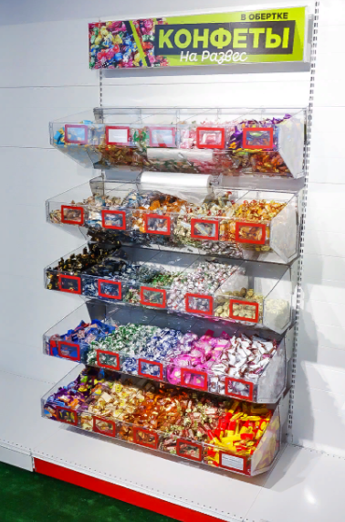 04_Накопитель многосекционный для конфет AIR BOX AХ с кронштейнами прозрачный