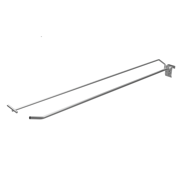 sk_Крючок для штанги 30х15 (профиль) одинарный УСИЛЕННЫЙ 500мм с ценникодержателем, d6/d4,цинк-хром