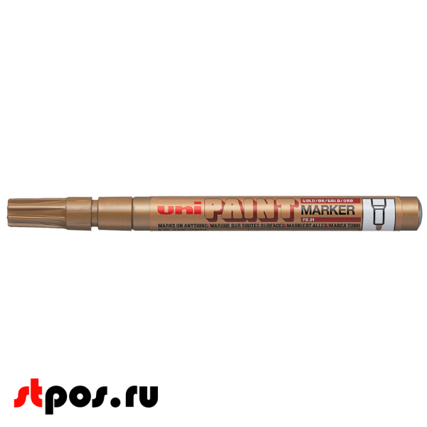 00_Маркер-краска PAINT PX-21 для письма по любой поверхности,толщина линии 0,8-1,2 мм,овальный,ЗОЛОТОЙ