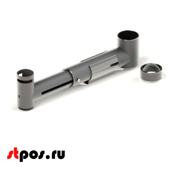 00_Рукав раздвижной, 220-320 мм, d51 мм, с горизонтальным ограничителем поворота, RAL7035, светло-серый