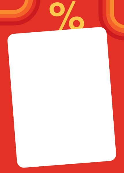 00_Вставка-выделитель ценника CANDY в пластиковую клик-рамку % ПЭТ 0,5мм, красный тон, А5