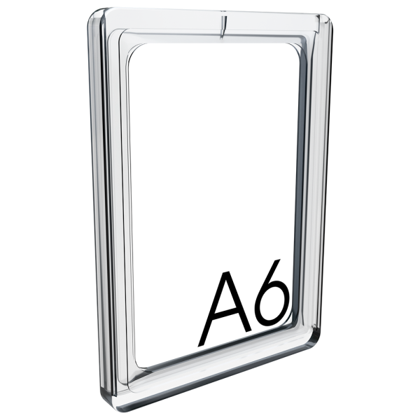 sk_Пластиковая рамка с закругленными углами формата А6 (105х148мм), PF-A6, Прозрачный
