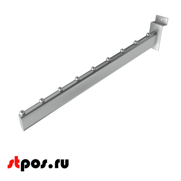 00_Кронштейн для экономпанели наклонный прямой, 400мм, 9 шаров, хром