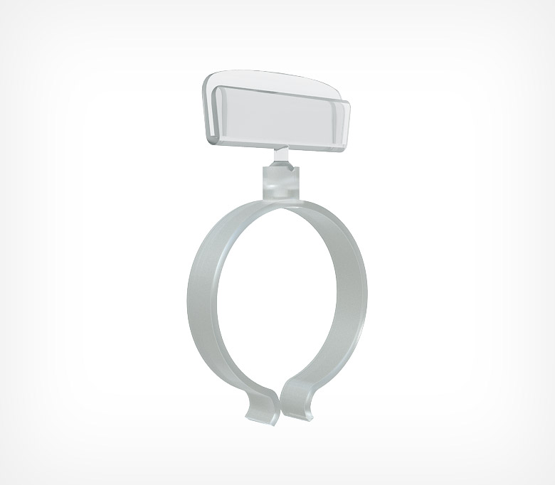 01_Держатель ценника на колбасу RING-CLIP 80мм-140мм, Прозрачный