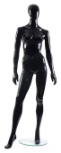 Манекен женский стеклопластик стоящий GLANCE 05, рост 182см (87-61-89) , без парика, черный глянец