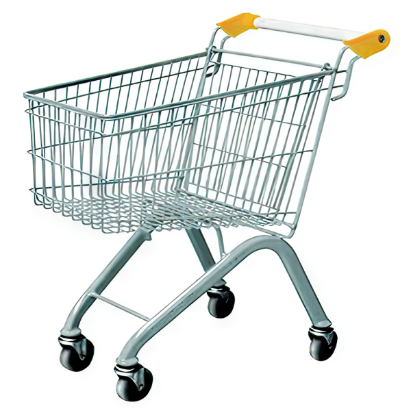 stpos_Тележка покупательская 60 литров, цинк+лак, без детского сидения (европейский тип), Желтый