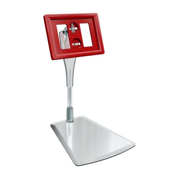 sk_Рамка ТЕХНО А8 красная, прозрачный держатель TECHNO DELI-FOT-SET с иголкой