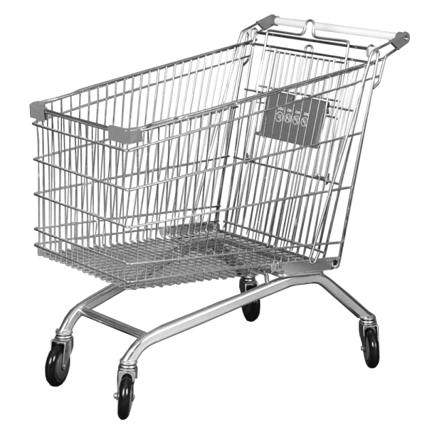 sk_Тележка покупательская 240л, цинк, (европейский тип),1100х590х1070мм, с детским сиденьем, Серый