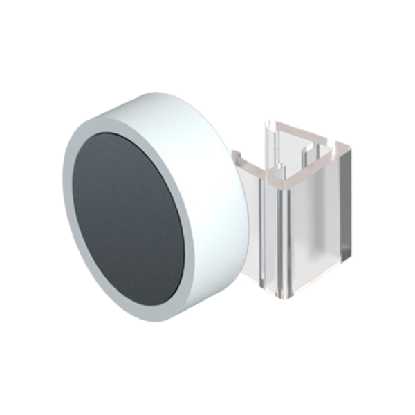 sk_Круглый магнитный держатель пластиковой рамки под углом 0˚ к поверхности MGT-RND-00, белый