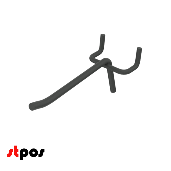 00_Крючок для перфорации одинарный 150мм, RAL 9005 (черный), d5, шаг 45