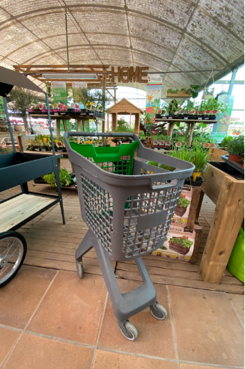 04_Тележка покупательская пластиковая 80л (UP80), 495х630x105мм, серая