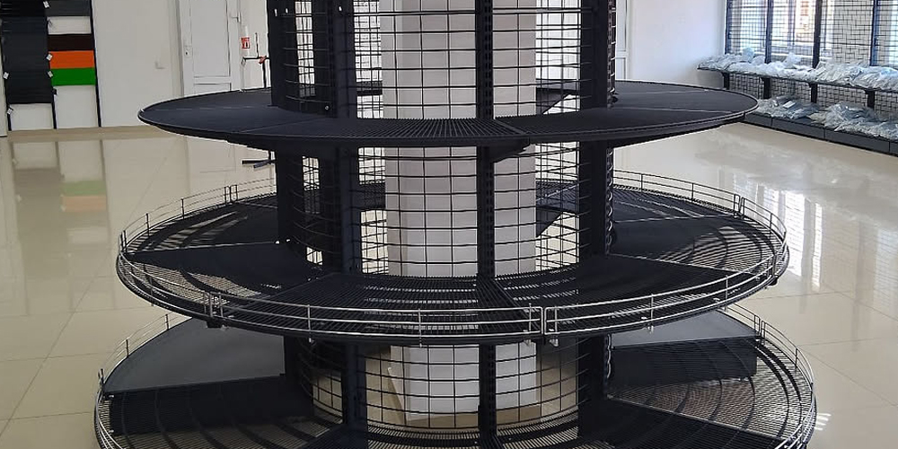 Круглый стеллаж для колонн