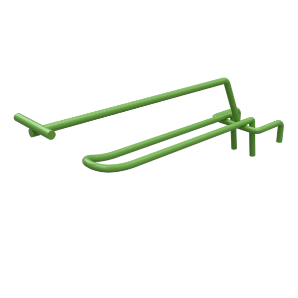 sk_Крючок без кронштейна двойной с ценникодержателем 150мм d5 штанга 30х15,Глянец,RAL6018Зелёный,спеццв