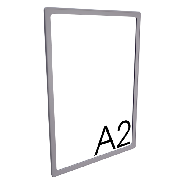 sk_Пластиковая рамка с закругленными углами формата А2 (420х594мм), PF-А2, Серый