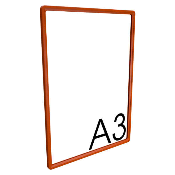 sk_Пластиковая рамка с закругленными углами формата А3 (297х420мм), PF-А3, Оранжевый