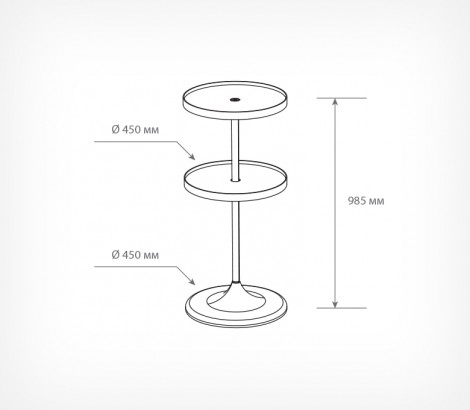 03_Схема дисплея UNIBOWL-RX-2, 2 пластиковые полки, Белый