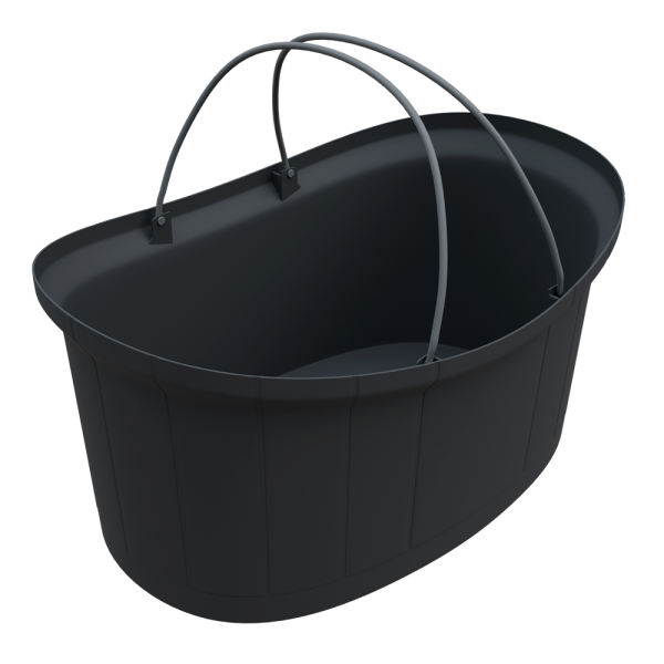 sk_2Корзина покупательская пластиковая с двумя пластиковыми ручками (покраска под алюминий) DELUX 12л, RAL9004, Черный