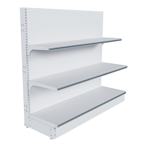 stpos_НАБОР стеллаж 25 70 ГЛУХОЙ пристенный 1200х1330х400 3 полки, ценникодержатели