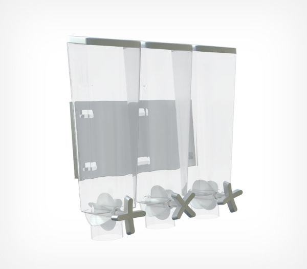 01_Гравитационные контейнеры DIAMOND 3 штуки в комплекте с настенным держателем SET DIAMOND WALL TRIO