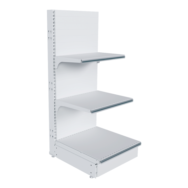 stpos_НАБОР стеллаж 25 70 ГЛУХОЙ пристенный 1200х500х500 3 полки, ценникодержатели