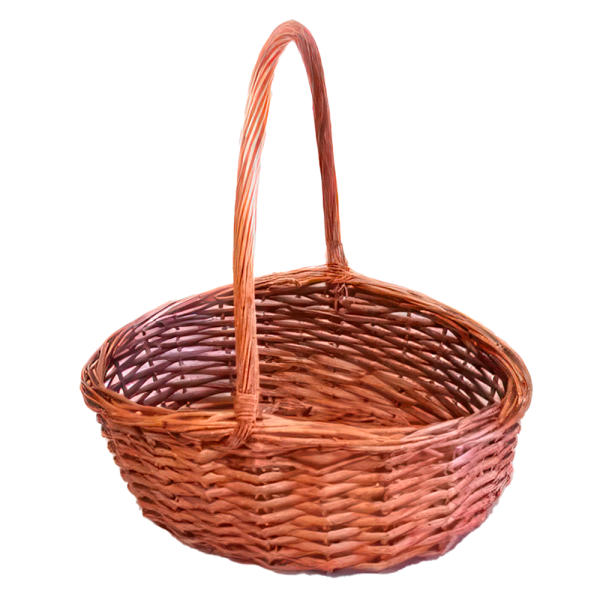 sk_Корзина плетеная овальная из резанной ивовой лозы, полукр. ручка, 220х160(90)х100(250)мм, Коричневый