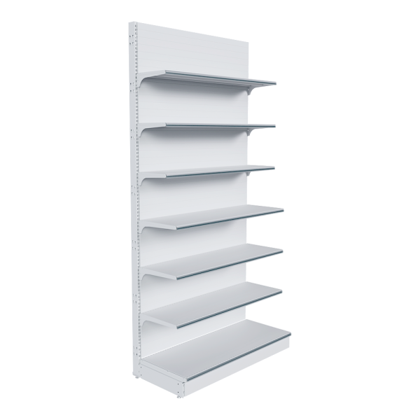 stpos_НАБОР стеллаж 25 70 ГЛУХОЙ пристенный 2600х1250х500 7 полок, ценникодержатели