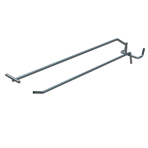 sk_Крючок для перфорации одинарный с ценникодержателем, 300мм, d4,8мм, Шаг 50мм, Цинк