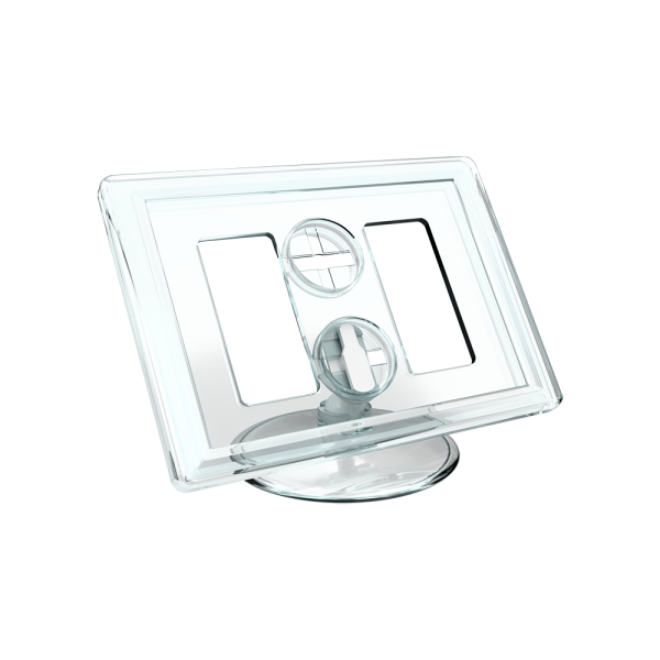 sk_Рамка ТЕХНО А8 прозрачная, прозрачный держатель TECHNO ROUND BASE-VL 50мм