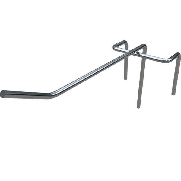 stpos_Крючок на решетку одинарный 100мм, покрытие цинк-хром, d3, шаг 50, BUDGET