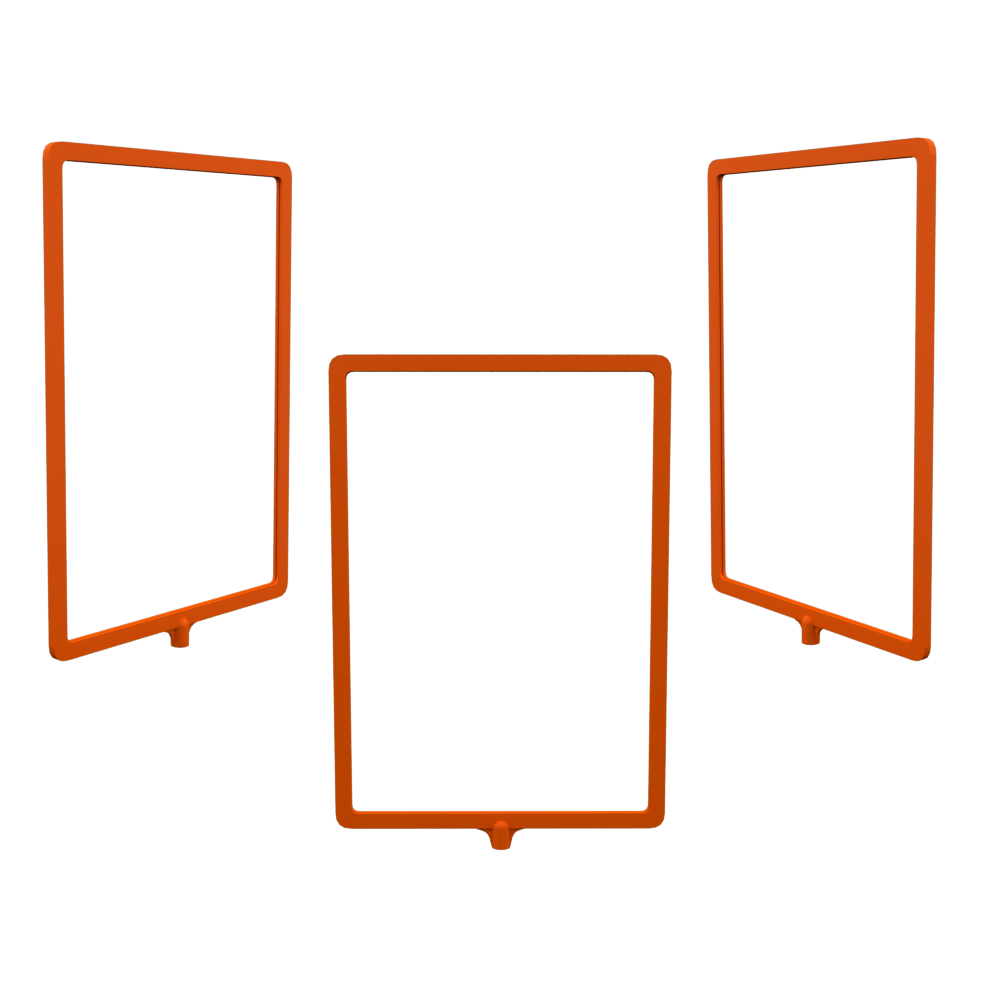 01_Пластиковая рамка А4 с интегрированным Т-держателем PFT-A4, под крепление диаметром 9мм, Оранжевая