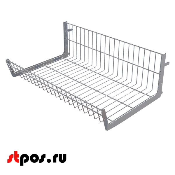 00_Основание корзины сетчатой навесной 400х665х200 мм (унив. для 25/50 серии), Хром