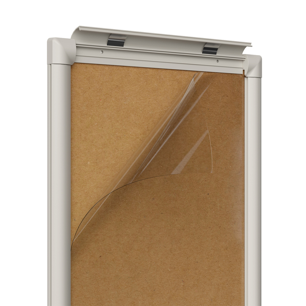 12_Пластиковая клик-рамка PCF-25, прямой угол, профиль 25мм, формат А4, Серый